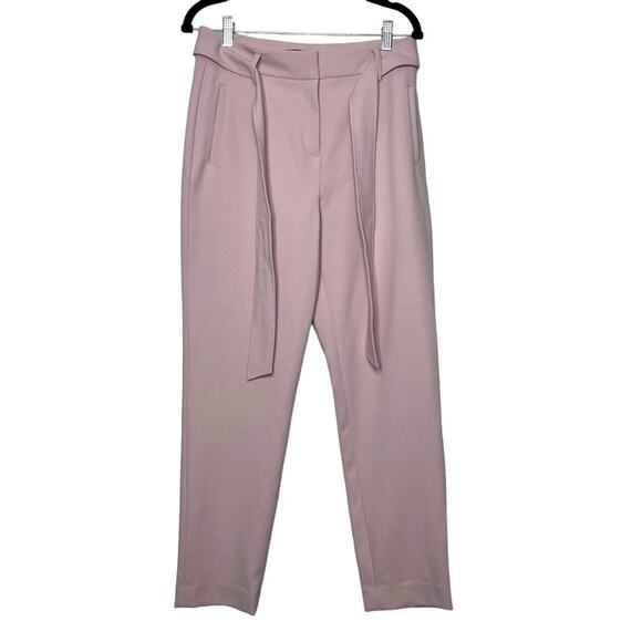 Nordstrom Halogen Tie Waist Pale Pink Twill Ankle Pants Size 6 - Picture 9 of 9